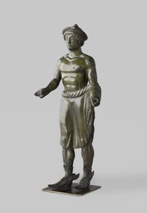 Etruskisch bronzen beeldje van Turms (Hermes)